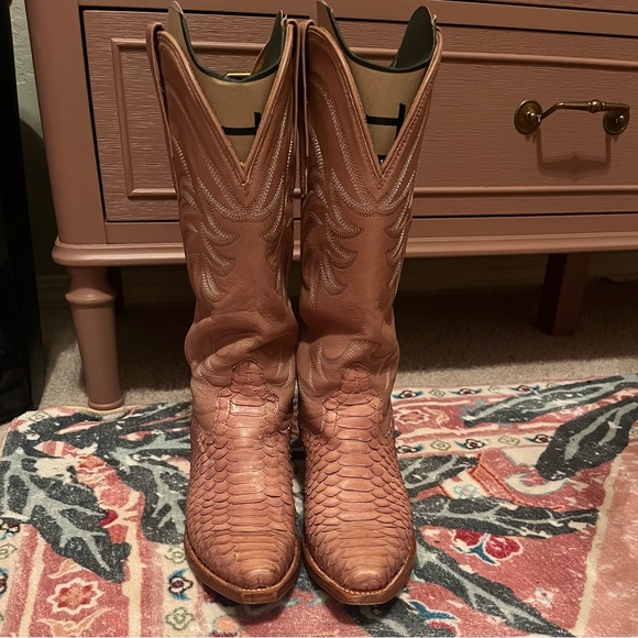 Tecovas Annie Dusty Rose Python Boots 6.5 - Picture 2 of 9